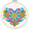 Floral Heart Printed Cross Stitch Kit by Needleart World