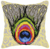 Peacock Feather Large Cushion Chunky Cross Stitch Kit by Orchidea