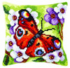 Orange Butterfly Large Cushion Chunky Cross Stitch Kit by Orchidea