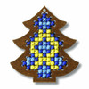 Plywood Ornament: Christmas Tree Cross stitch Kit by Orchidea