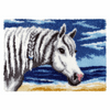 White Horse Head Latch Hook Rug Kit by Vervaco