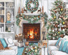 White Christmas Interior Cross Stitch Kit By Luca-S