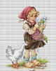 Girl with Goose Counted Cross Stitch Kit By Luca S