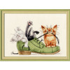 Kittens In A Shoe Cross Stitch Kit By Golden Fleece