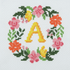 Floral Wreath Monogram Counted Cross Stitch Kit By Trimits