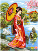 Geisha Garden Tapestry Canvas by Grafitec