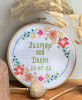 Floral Hoop cross stitch Wedding Sampler By Historical Sampler