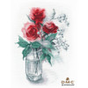 Roses and Snowberry Cross Stitch Kit By Oven