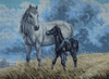 Horse With Foal Tapestry Canvas By Gobelin