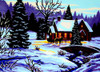 Winter Cottage Tapestry Canvas By Gobelin