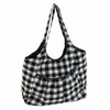 Craft Bag Shoulder Tote: Monochrome Gingham