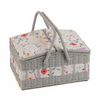 Large Sewing Box  Twin-Lidded Wicker Hamper: Wildflowers