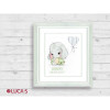 Elephant baby Sampler with Frame Cross Stitch Kit By Luca-S