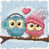 Two Cute Owls Counted Cross Stitch Kit By Luca S