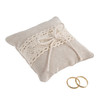 Ring Cushion: Linen and Lace: Ivory: 10 x 10cm