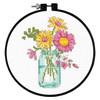 Summer Flowers Learn-a-Craft Counted Cross Stitch Kit with Hoop By Dimensions