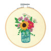 Floral Jar Crewel Embroidery Kit with Hoop by Dimensions
