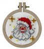 Counted Cross Stitch Mini Santa Hooped Kit By Pako