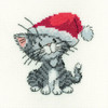 Silver Tabby Christmas Kitten Cross Stitch Kit by Heritage Crafts