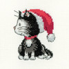 Black & White Christmas Kitten Cross Stitch Kit by Heritage