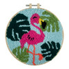 Punch Needle Kit: Yarn and Hoop: Flamingo
