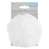 Pom Pom: Faux Fur: 11cm: 1 Piece: White