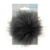 Pom Pom: Faux Fur Tipped: 11cm: 1 Piece: Grey