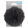 Pom Pom: Faux Fur: 11cm: 1 Piece: Grey