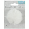 Pom Pom: Faux Fur: Medium: 6cm: 1 Piece: White