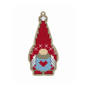 Gnome With Red Heart Count Cross Stitch Kit On Wood by Kind Fox