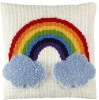 Rainbow Latch Hook and Cross Stitch Cushion front Kit by Pako