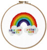 Rainbow Love Faith and Stay safe Cross stitch Kit by Pako