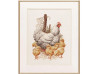 Hen and six chicks Cross stitch Kit by Pako