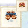 Baby Shoes Pink and Blue Cross Stitch Kit by Pako