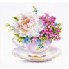 Cup with Peony Counted Cross Stitch Kit By Alisa