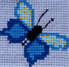 Blue Butterfly Printed Cross Stitch Kit by Gobelin