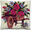 Cross Stitch Kit: Wheelbarrow Cushion Kit by Pako