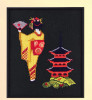 Geisha With Temple Cross stitch Kit by Pako