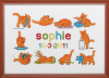 Playing Kittens Birth Sampler Cross Stitch Kit by Pako