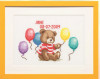 Teddy and Balloon Birth Sampler Cross stitch Kit by Pako