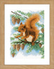 Squirrel In Pine Tree Counted Cross Stitch Kit by Vervaco