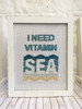 I Need Vitamin Sea Cross Stitch Kit by Emma Louise