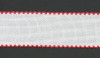 1 Metre of Aida Band Fabric 5cm Wide 14 Count White with Red Edge