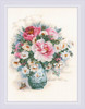 Peonies and Wild Roses Counted Cross Stitch Kit By Riolis