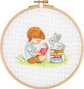 Reading To Rabbit Cross Stitch Kit By CWOC
