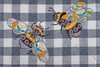 Sewing Box (M): Embroidered: Grey Gingham Bees