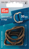 Pack of 4 Antique Brass 30mm "D" Rings by Prym