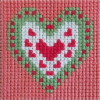 Pretty Heart Printed Cross Stitch Kit By Gobelin