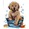 Labrador Bath Tapestry Canvas Only by Gobelin