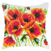 Poppies Latch Hook Cushion Kit by Orchidea